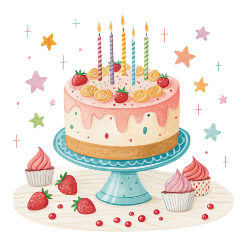 Birthday cake illustration png