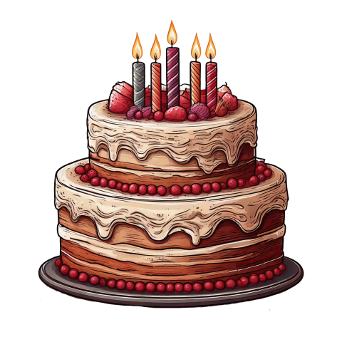 Birthday cake illustration png