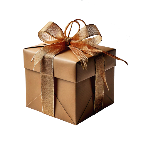 Transparent Golden gift box png image