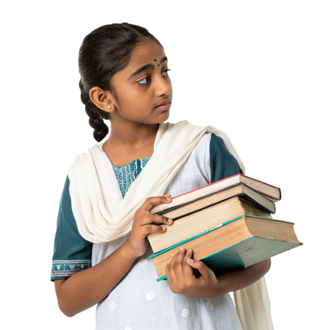 Young indian school girl student png image