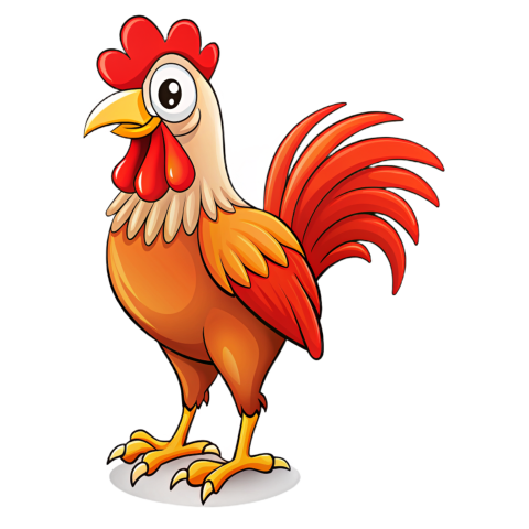 Red rooster illustration png
