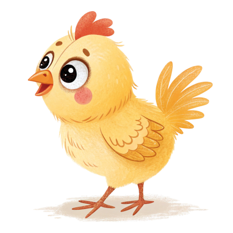 Cute baby chicken rooster cartoon illustration png