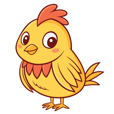 Cute baby chicken rooster cartoon illustration png