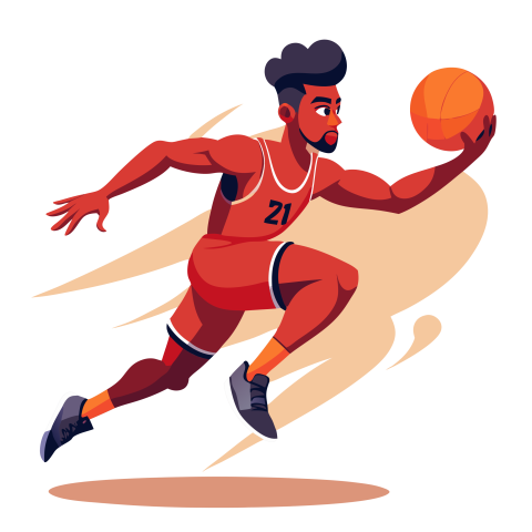 Basketball player male illustration png
