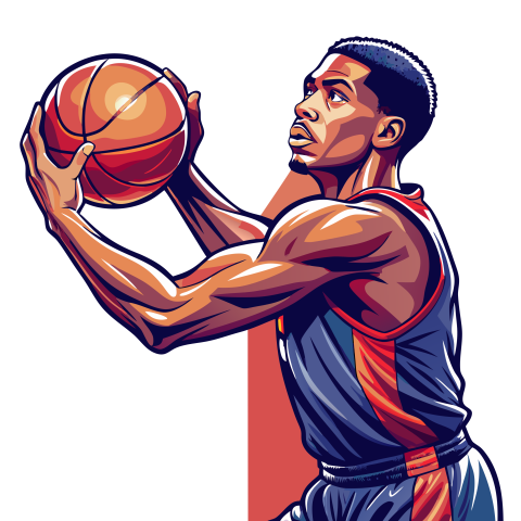 Basketball player male illustration png