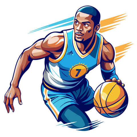 Basketball player male illustration png