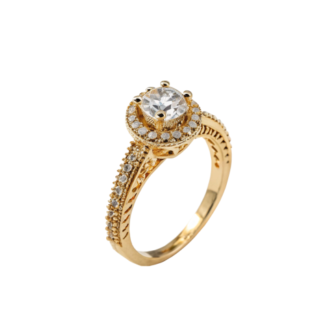 Golden ring with diamond png