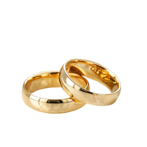 Golden wedding rings png