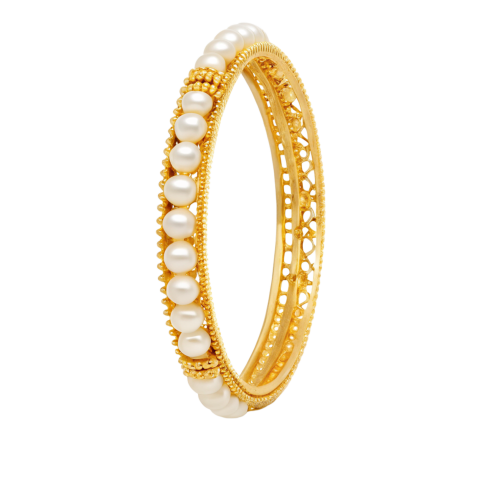 Shiny gold bangle png image