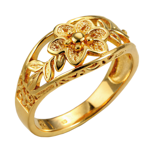 Gold engagement ring png image