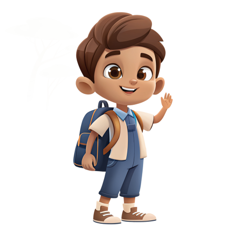 Happy Young Boy Smiling and Ready for School With a Backpack