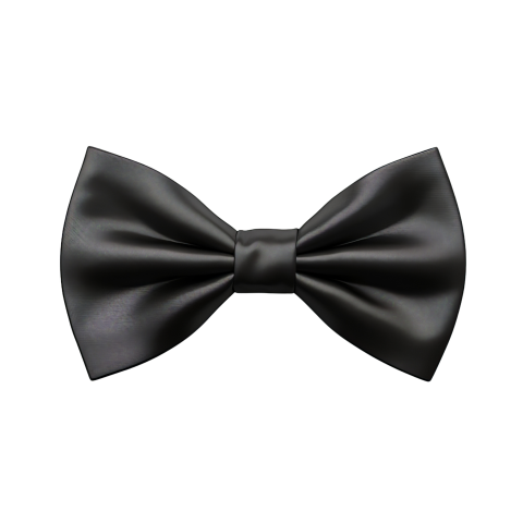 Elegant Black Bowtie on Transparent Background Png