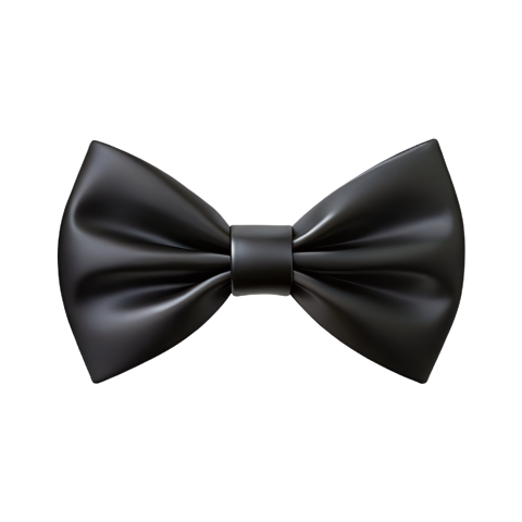 Elegant Black Bowtie on Transparent Background Png