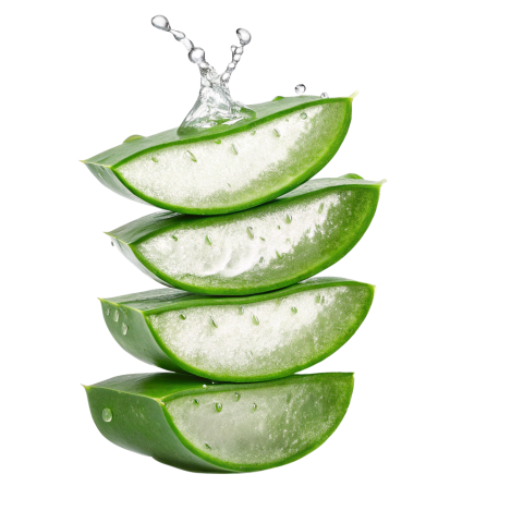 Fresh Aloe Vera Slices on Transparent Background Png
