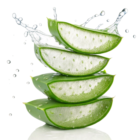 Fresh Aloe Vera Slices on Transparent Background Png