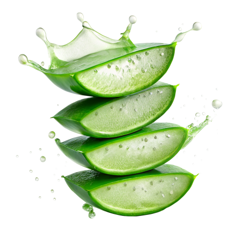 Fresh Aloe Vera Slices on Transparent Background Png