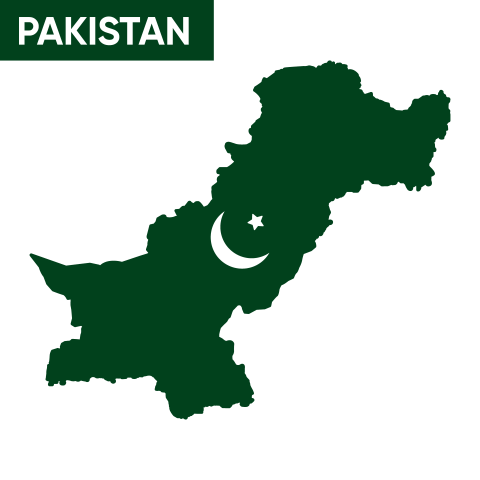 Pakistan Map on Transparent Background