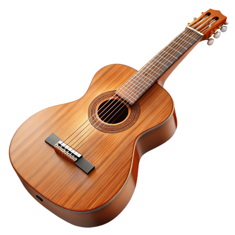 Classical Guitar on Transparent Backgroun