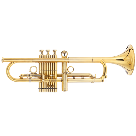 Golden Trumpet Instrument on Transparent background