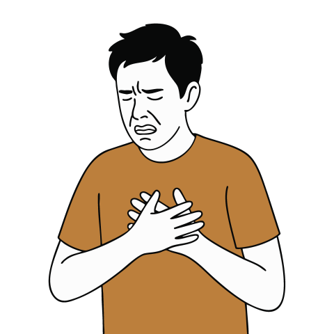 Man Chest Pain Experiencing with Health Risk