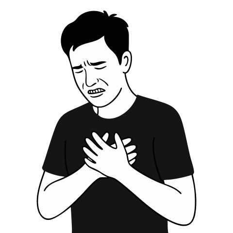 Man Chest Pain Experiencing with Health Risk