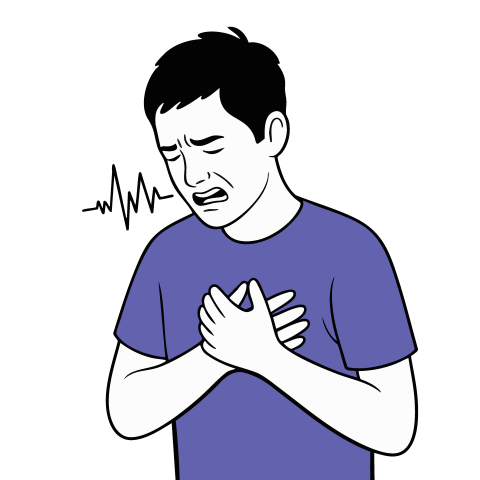 Man Chest Pain Experiencing with Health Risk