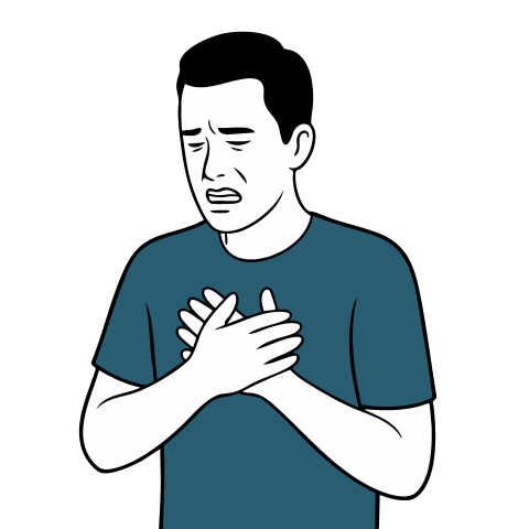 Man Chest Pain Experiencing with Health Risk