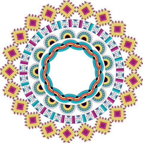 Round Floral Decorative Ornaments Png