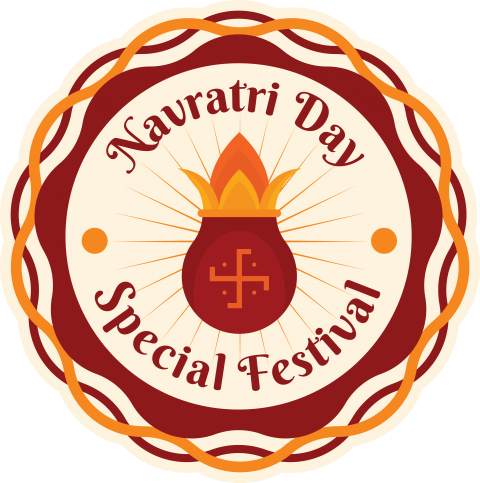 Navratri Traditional Label Design Template