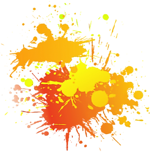 Orange Paint Splash Art Png