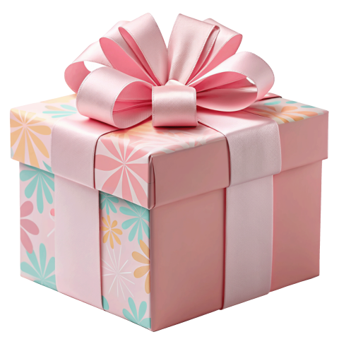 Transparent gift box png image