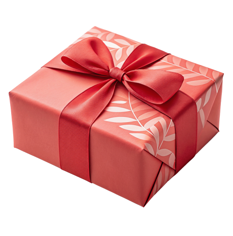 Transparent red gift box png image