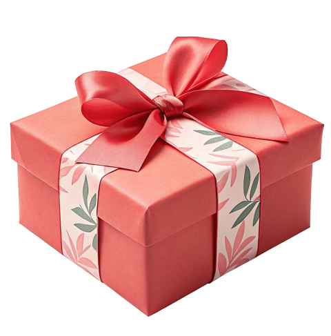Transparent red gift box png image