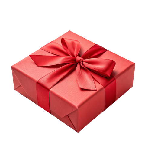 Transparent red gift box png image