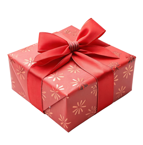 Transparent red gift box png image