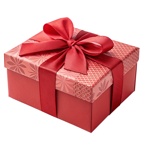 Transparent red gift box png image