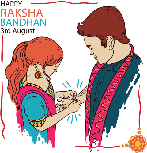Cartoon Raksha Bandhan Brother Sister Bonding