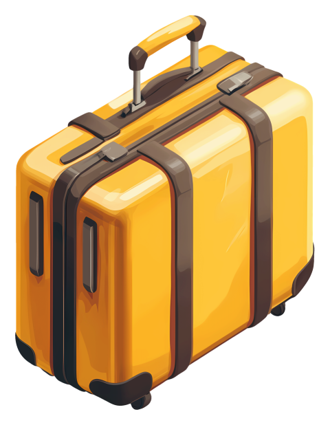 Yellow travel luggage bag Illustration png