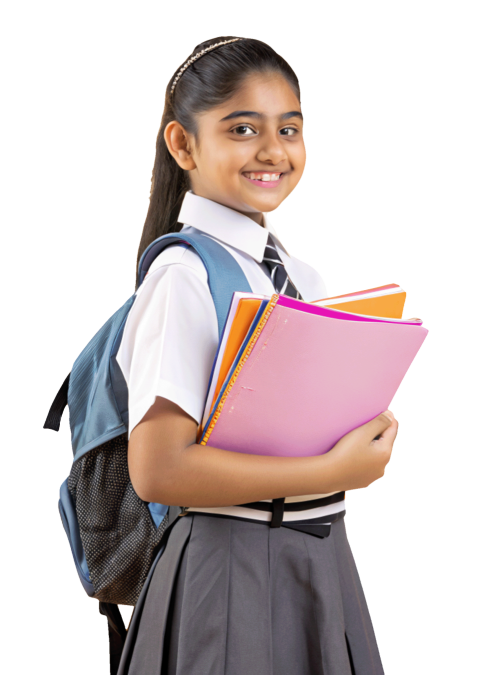 Young indian school girl student png image