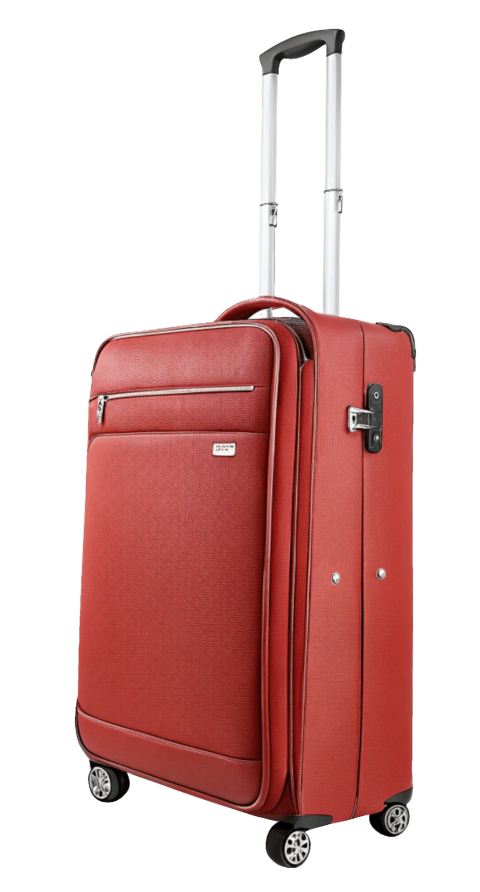 Red travel luggage bag png
