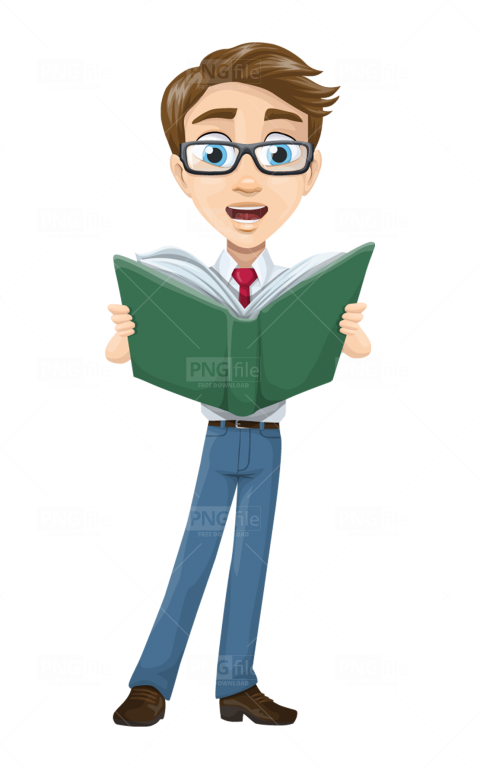 Business Man Cartoon Reading Book Png - Photo #399  | Free PNG  Images Download