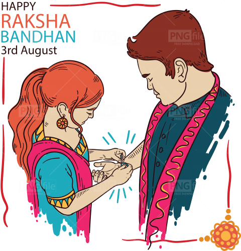 Cartoon Raksha Bandhan Brother Sister Bonding - Photo #1071  |  Free PNG Images Download