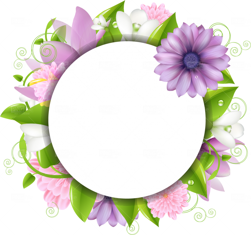 flower photo frame design png